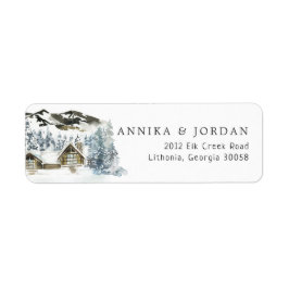 Rustic Winter Mountain Return Label