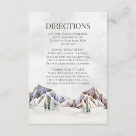 Rustic Winter Mountain Wedding Direction Insert Informatiekaartje