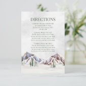 Rustic Winter Mountain Wedding Direction Insert Informatiekaartje (Staand voorkant)