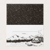 Rustic Winter Mountain Wedding Place Card Visitekaartje (Buitenkant ongevouwen)