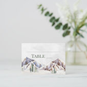 Rustic Winter Mountain Wedding Place Setting Cards Plaatskaartje (Staand voorkant)