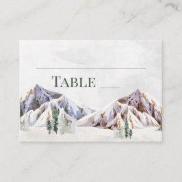 Rustic Winter Mountain Wedding Place Setting Cards Plaatskaartje