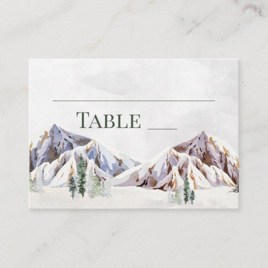 Rustic Winter Mountain Wedding Place Setting Cards Plaatskaartje (Voorkant)