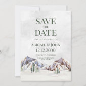 Rustic Winter Mountain Wedding Save the Date Card (Voorkant)