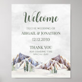 Rustic Winter Mountain Wedding Welcome Poster (Voorkant)
