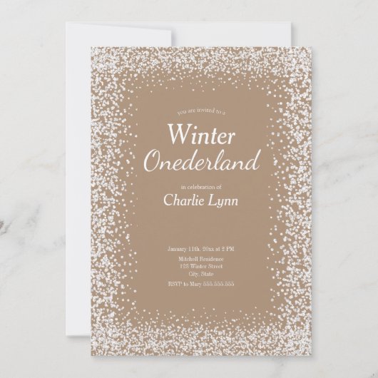 Rustic Winter Nederland eerste verjaardag uitnodig Kaart (Voorkant)