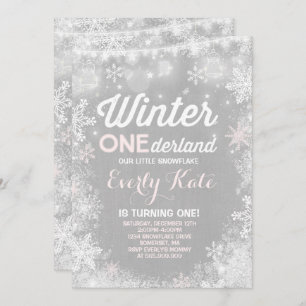Rustic Winter ONEderland Birthday Uitnodiging