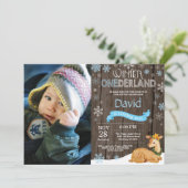 Rustic Winter Onederland Deer 1st Birthday Kaart (Staand voorkant)