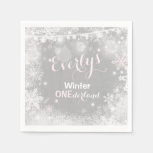 Rustic Winter ONEderland Party Napkin Servet