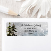 Rustic Winter Pine Snow Return-adres Etiket (Insitu)