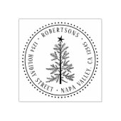 Rustic Winter Pine Tree Return Address Rubberstempel (Afrduk)