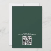 Rustic winter pine trees Budget QR Code Wedding Kaart (Achterkant)