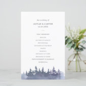 Rustic Winter Pine Trees Wedding Programme (Staand voorkant)