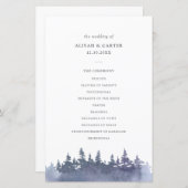 Rustic Winter Pine Trees Wedding Programme (Voorkant / Achterkant)