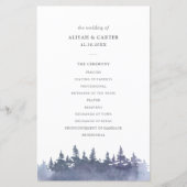 Rustic Winter Pine Trees Wedding Programme (Voorkant)