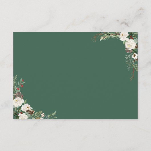 Rustic Winter Poinsettia Floral Wedding Details Informatiekaartje (Achterkant)