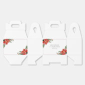 Rustic Winter Poinsettia Red Christmas Wedding Bedankdoosjes (Ongevouwen)