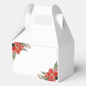 Rustic Winter Poinsettia Red Christmas Wedding Bedankdoosjes (Achterkant)