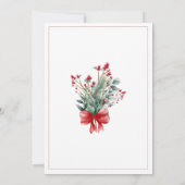 Rustic Winter Poinsettia Red Christmas Wedding Kaart (Achterkant)