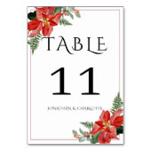 Rustic Winter Poinsettia Red Christmas Wedding Kaart (Achterkant)
