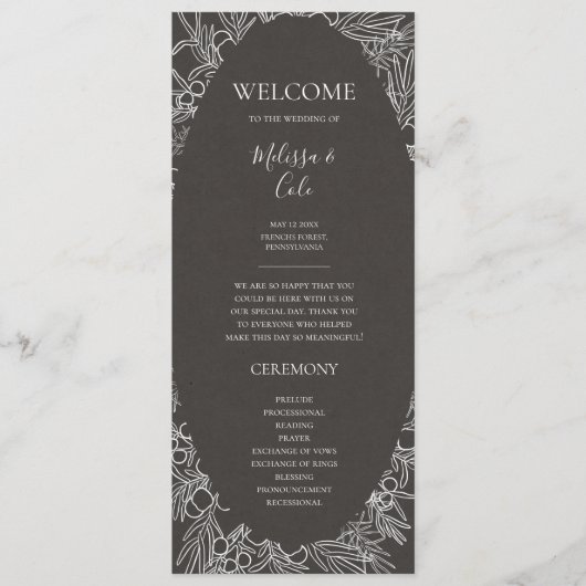 Rustic Winter | Programma voor het trekken van koo Programmakaart (Voorkant)