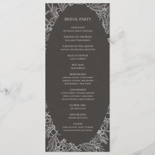 Rustic Winter | Programma voor het trekken van koo Programmakaart (Achterkant)