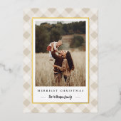 Rustic Winter Pset kerstfoto Folie Feestdagenkaart (Voorkant)