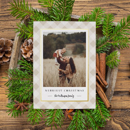 Rustic Winter Pset kerstfoto Folie Feestdagenkaart