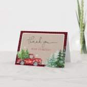 Rustic Winter Red Truck Hartelijk dank Bedankkaart (Voorkant)