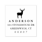Rustic Winter Reindeer Return Address Zelfinktende Stempel (Design)
