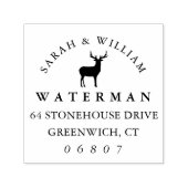 Rustic Winter Reindeer Return Address Zelfinktende Stempel (Design)