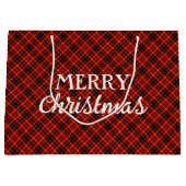    Rustic Winter Rood & Zwart Geruit Kerstmis Groot Cadeauzakje (Voorkant)