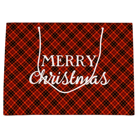    Rustic Winter Rood & Zwart Geruit Kerstmis Groot Cadeauzakje (Voorkant)