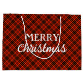    Rustic Winter Rood & Zwart Geruit Kerstmis Groot Cadeauzakje (Achterkant)
