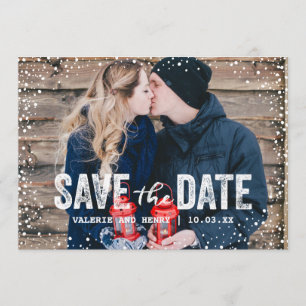 Rustic Winter Save the Date Full Bleed Photo