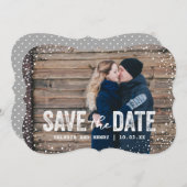 Rustic Winter Save the Date Full Bleed Photo (Voorkant / Achterkant)