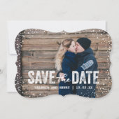 Rustic Winter Save the Date Full Bleed Photo (Voorkant)
