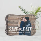 Rustic Winter Save the Date Full Bleed Photo (Staand voorkant)