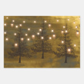Rustic Winter Scene Golden Lights Inpakpapier Vel (Voorkant)