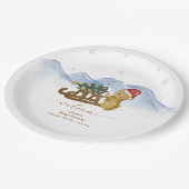 Rustic Winter Sleigh Bear Baby Shower Welcome Papieren Bordje (Gekanteld)