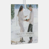 Rustic Winter Snow Engagement Photo Glas Ornament (Voorkant Rechts)