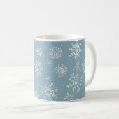 Rustic Winter Snowflake Blue Waterverf Koffiemok (Voorkant rechts)