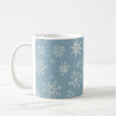 Rustic Winter Snowflake Blue Waterverf Koffiemok (Links)