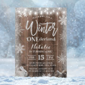 Rustic Winter Snowflake ONEderland 1st Birthday Kaart