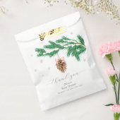 Rustic Winter Snowflake Pine cone Baby Shower  Bedankzakje (Gezegeld)