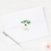 Rustic Winter Snowflake Pine cone Baby Shower  Ronde Sticker (Envelop)