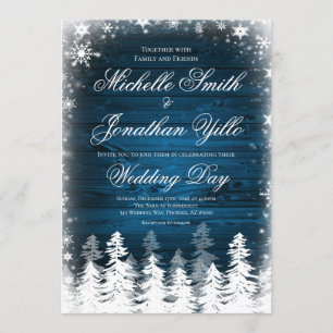 Rustic Winter Snowflake Wedding Kaart