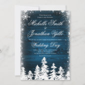 Rustic Winter Snowflake Wedding Kaart (Voorkant)