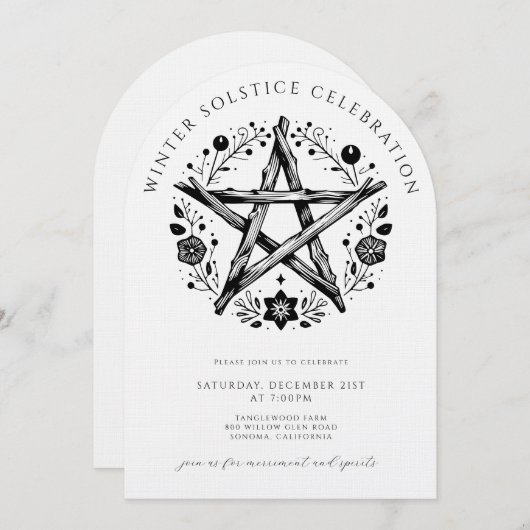 Rustic Winter Solstice Kaart (Voorkant / Achterkant)