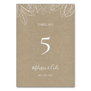 Rustic Winter Tabelnummer Kraft Kaart